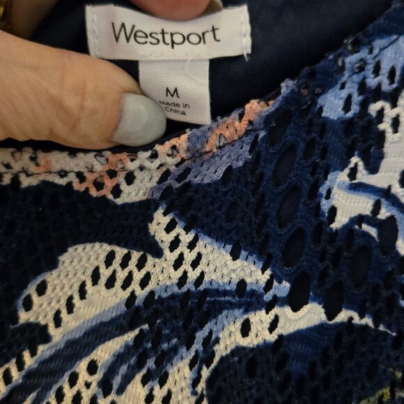 Westport Dress size medium Navy and Coral - Picture 4 of 4